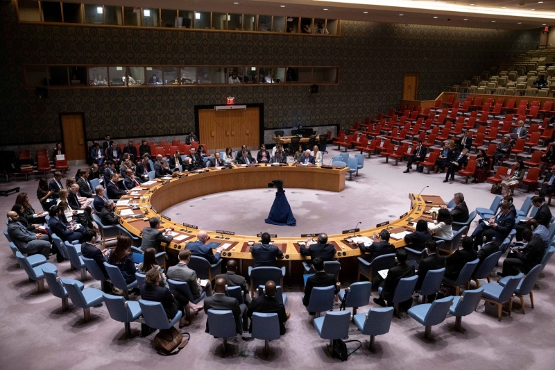 This is the meeting room of the United Nations Security Council in New York. (Yonhap News)