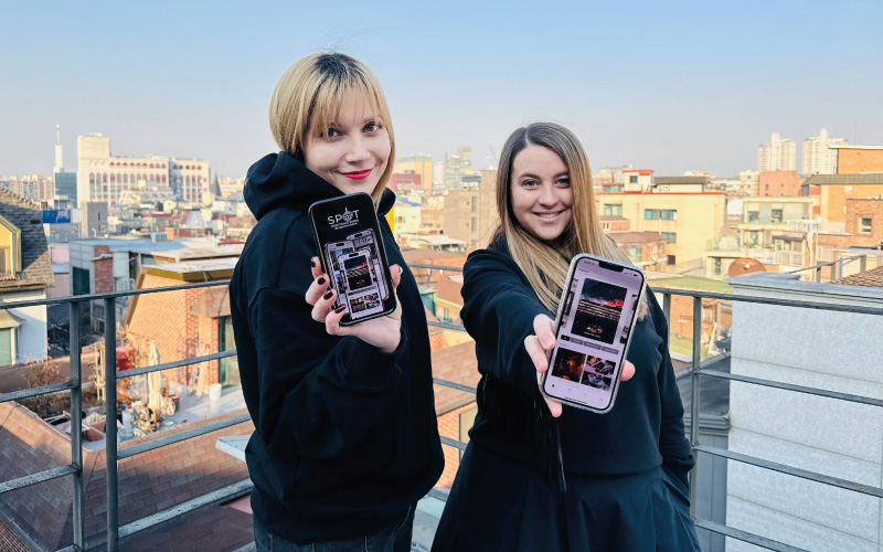 Sophie Chivanova (left), CEO and co-founder of Spot, poses for a photo with co-founder Asya Guseva. 