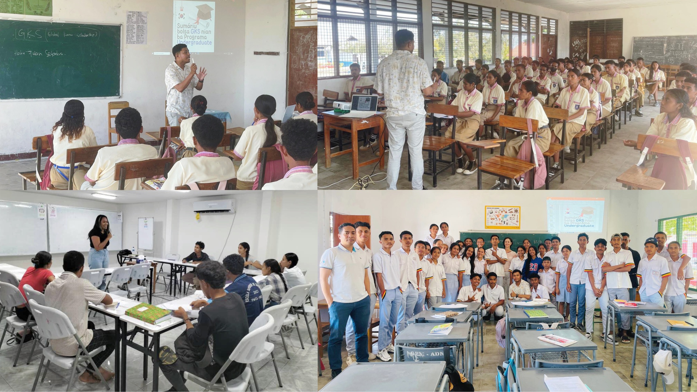 The GKS-Timor Leste Alumni Association shares information on the GKS with two schools in Liquica, Timor-Leste. (Alfarobino dos Santos Ques)