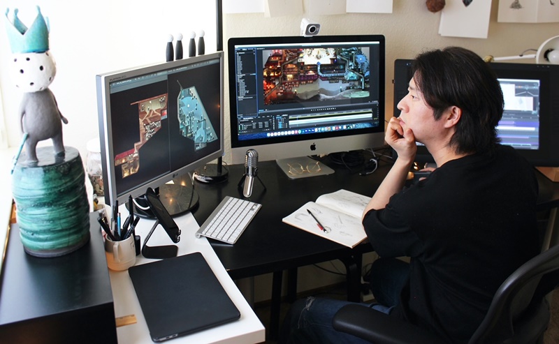 Director Eric Oh works on 