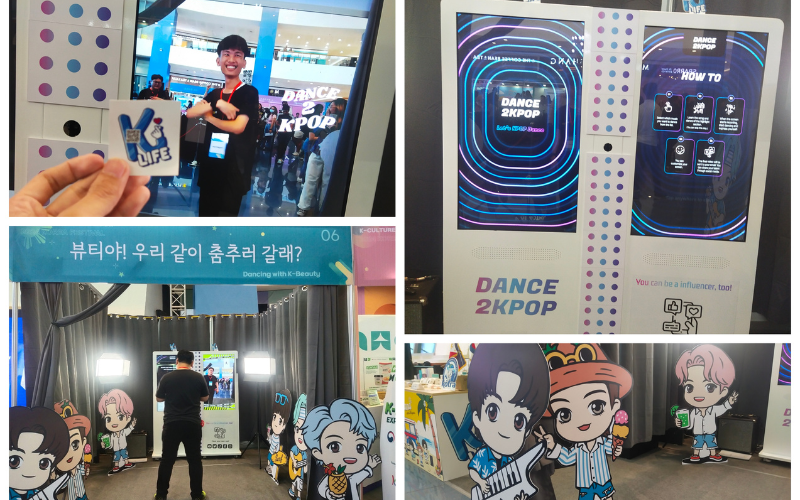 Visiting K-pop booth 