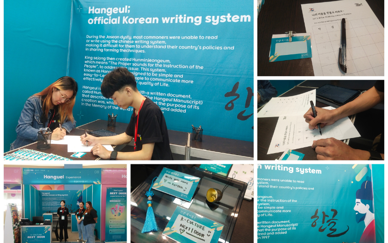 Hangeul experience at the festival 