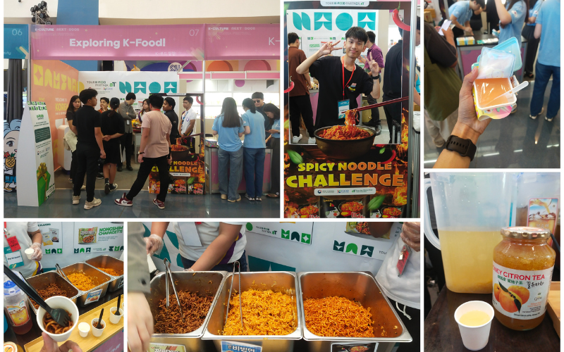 Exploring Korean food at the K-food booth    