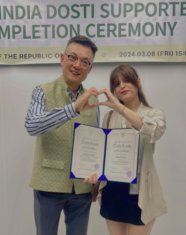 Ramneek Kaur with the Ambassador, Chang Jae-Bok