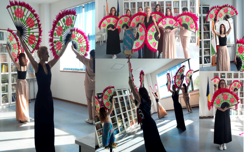 Buchaechum workshop with colorful fans