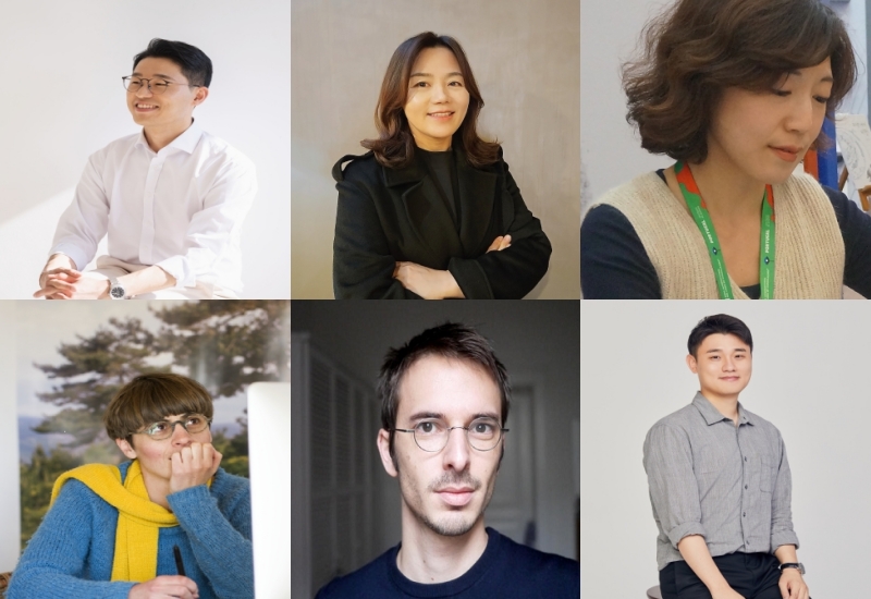 The Ministry of Culture, Sports and Tourism and Publication Industry Promotion Agency of Korea will host events in Paris to promote Korean literature to mark the upcoming Paris Summer Olympics. Clockwise from the left are picture book writers Kim Sang-Keun, Oh Sena, Lee Soyoung and Jung Jin-Ho and French writers Marie Caudry and Adrien Parlange.