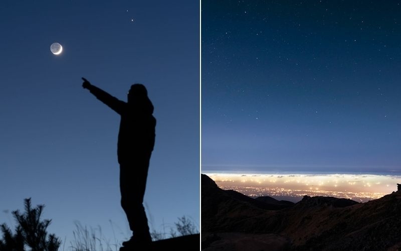 Approach of Jupiter and Saturn and the Moon, 2020/ Summit of Hallasan Mountain Jeju Island, Korea, 2011