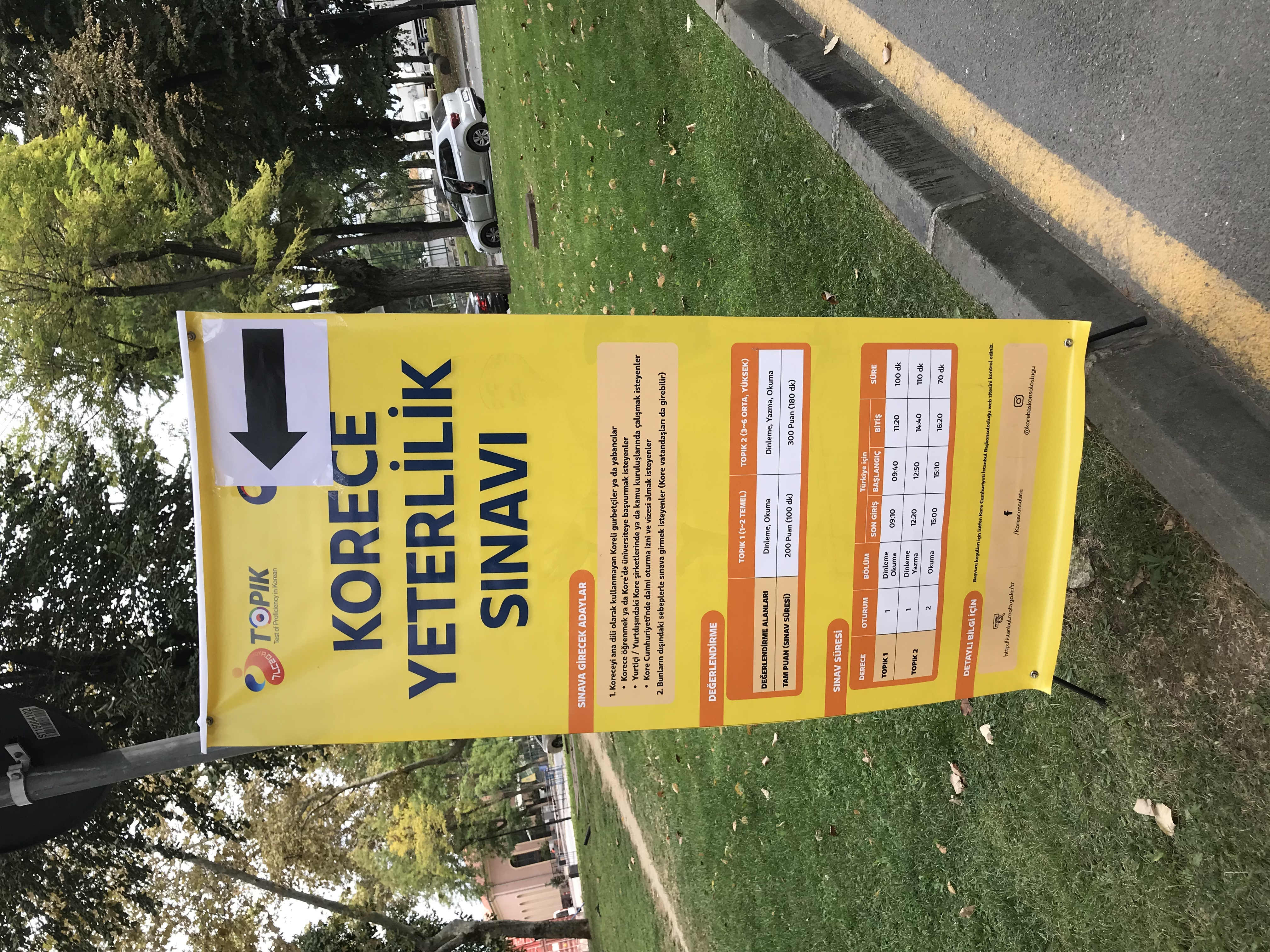 TOPIK exam banner in Istanbul University