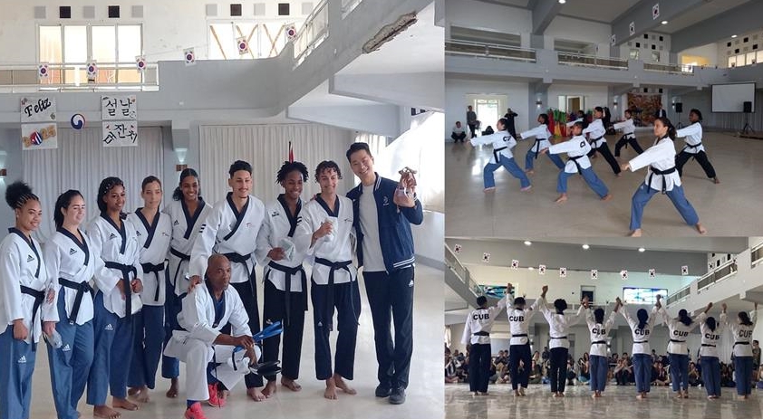 Cuban National Taekwondo School makes special presentation during the Seollal festival. 
