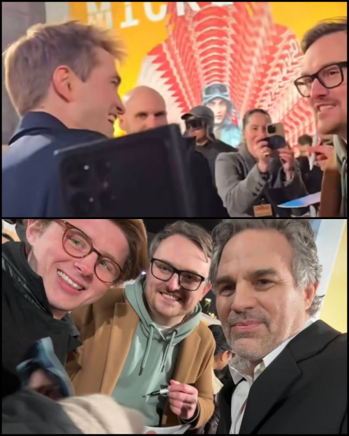 Edwards meets Robert Pattinson and Mark Ruffalo at the London world premiere of ‘Mickey 17.’