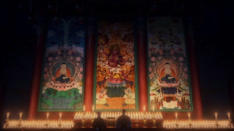 Amabel painted the traditional taenghwa murals featured in the animated film.