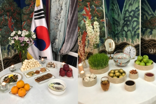 Haft-seen and Seollal table (Nasim Gerami)