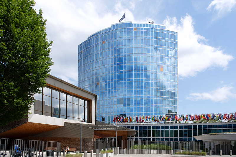 The country last year ranked fourth worldwide in the number of international patent applications filed under the Patent Cooperation Treaty for the fifth consecutive year, showing a 7.1% increase from 2023. Shown is the headquarters of the World Intellectual Property Organization (WIPO) in Geneva, Switzerland. (WIPO's official Flickr account)