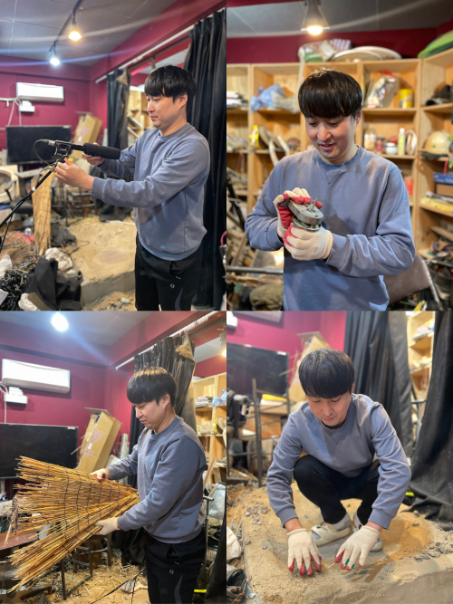 Foley artist Lee Chung-gyu at work in his recording studio