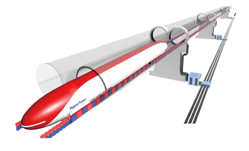 Artist's rendition of ultra high-speed train Hypertube (Ministry of Land, Infrastructure and Transport)