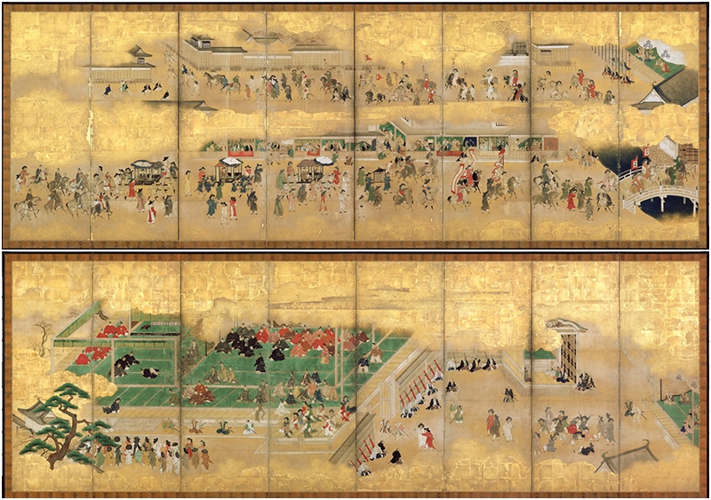 The upper photo shows the UNESCO World Heritage painting 
