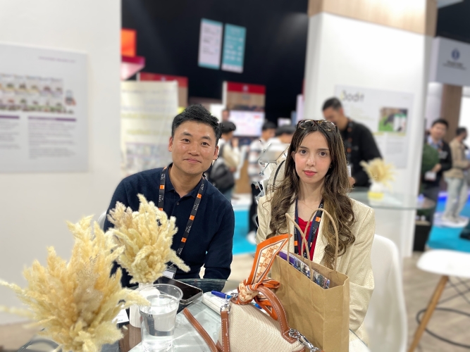 Lee Jong-kil (left), Director of the Korea-Africa Foundation, and I during our interview at GITEX Africa 2025 in Marrakesh 