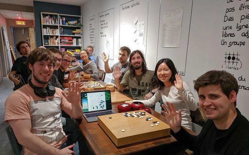 Yoon-young Kim with her students during a Baduk (Go) class in Montreal 