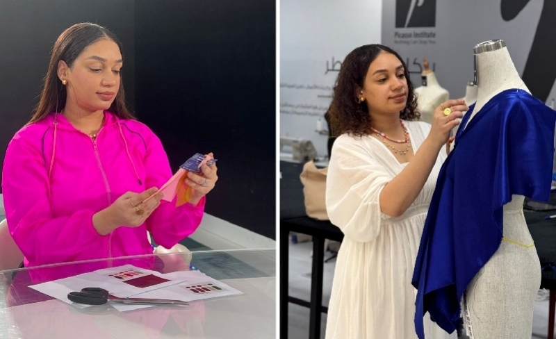 Duha Fareed works on the early stages on her design process. 