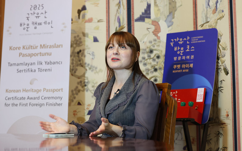 Kuvvet Ayse on June 12 talks about her visits to the nation's 76 cultural heritage sites in an interview with Korea.net at Korea House in Seoul's Jung-gu District. 