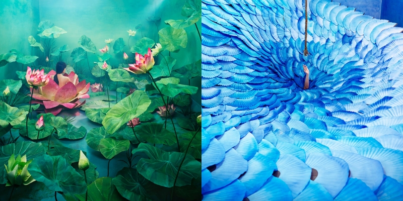 According to Lee Jee-young, “I’ll be back” (left) and “Resurrection” (right) have been motivated by Korean folktales.