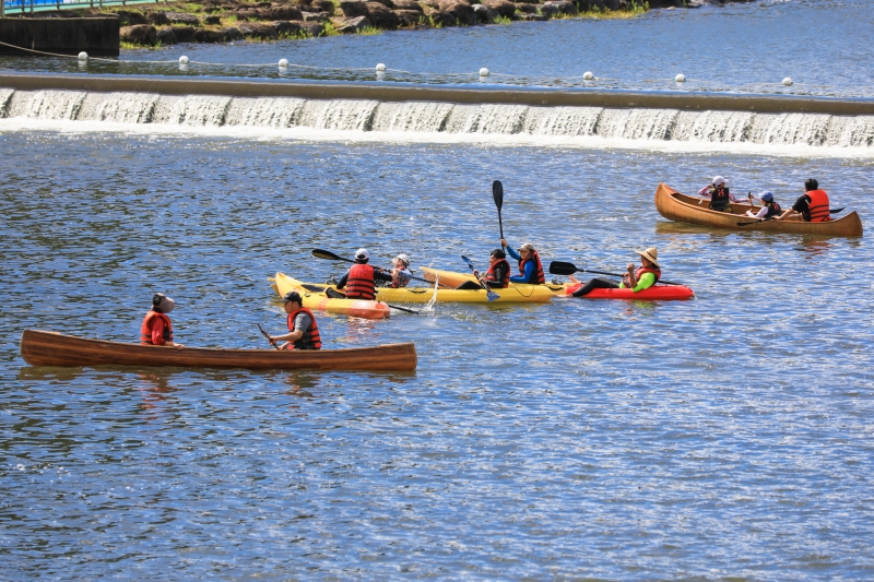A combined 120 regional events featuring seasonal food and cultural events are slated across the country this month and the next to mark the summer vacation season. Shown are people on canoes and wooden boats at last year's Jeongnamjin Jangheung Water Festival in Jangheung-gun County, Jeollanam-do Province. (Festival's official website)