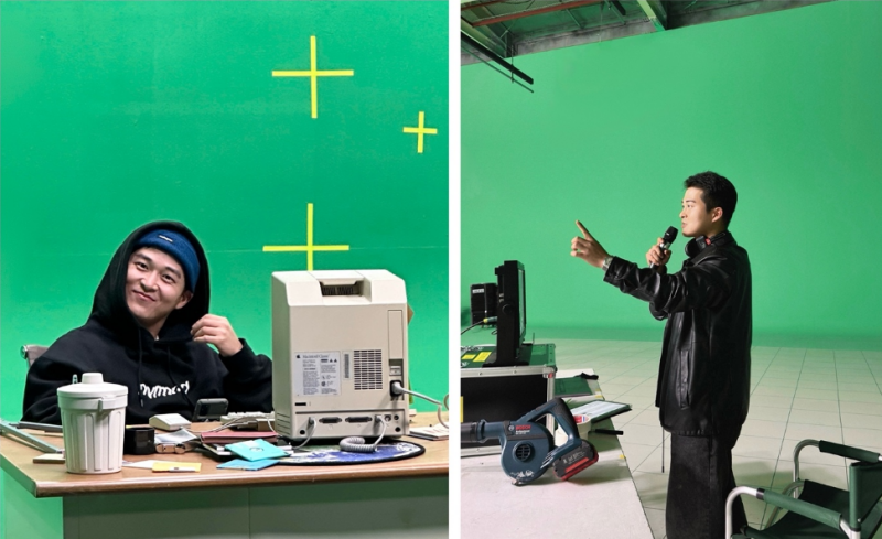 Behind-the-scenes photos showing Shin Ji-hoon on the set of different music videos. (Shin Ji-hoon)