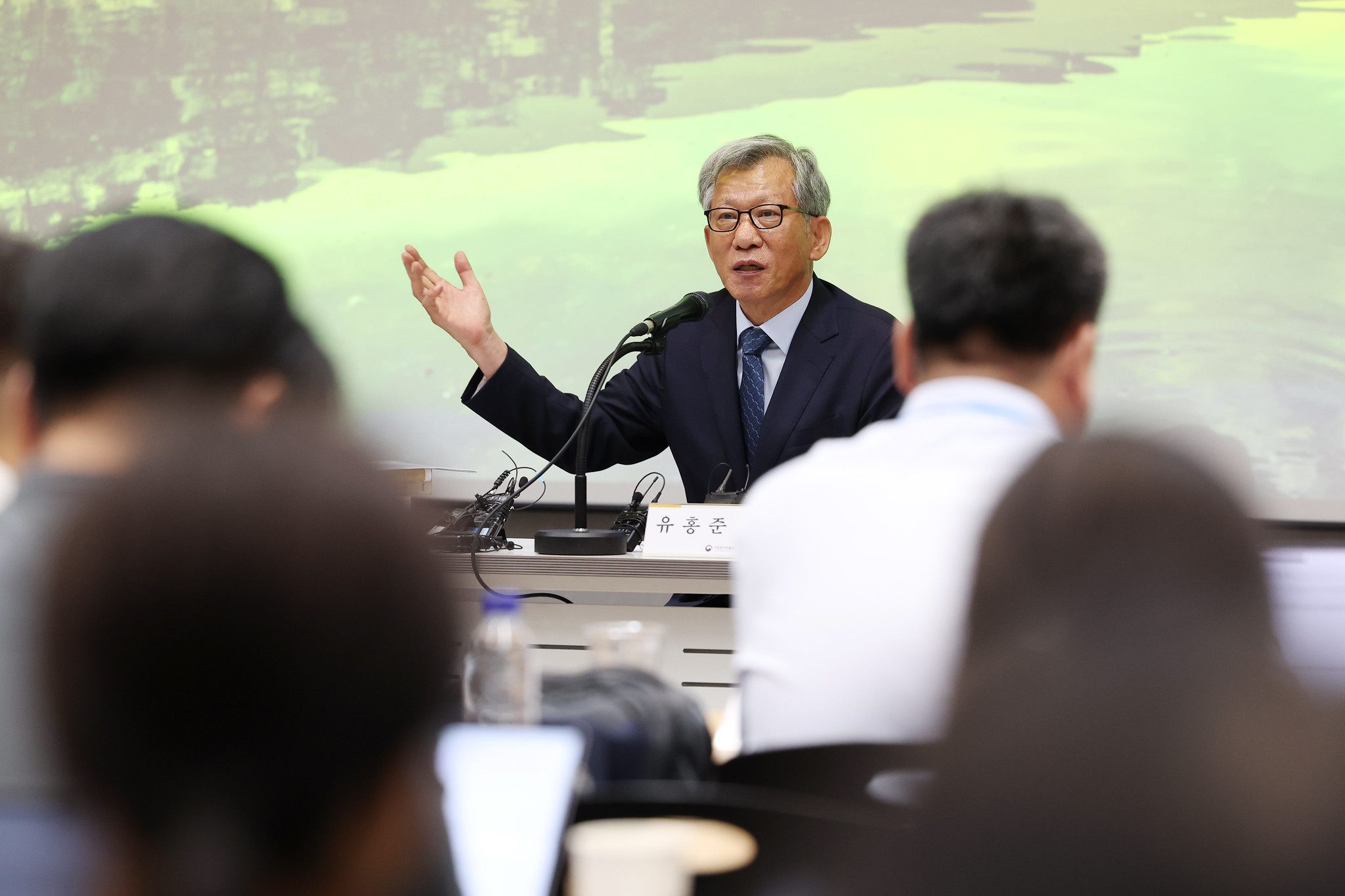 New National Museum of Korea Director You Hong June on July 24 holds a news conference at the museum in Seoul's Yongsan-gu District three days after assuming his post..