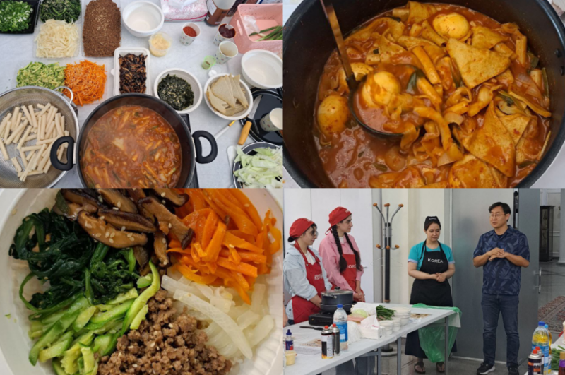The second workshop, cooking Tteokbokki and Bibimbap.