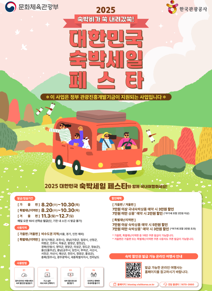 Official poster for Accommodation Sale Festa for second half of 2025 (Ministry of Culture, Sports and Tourism)