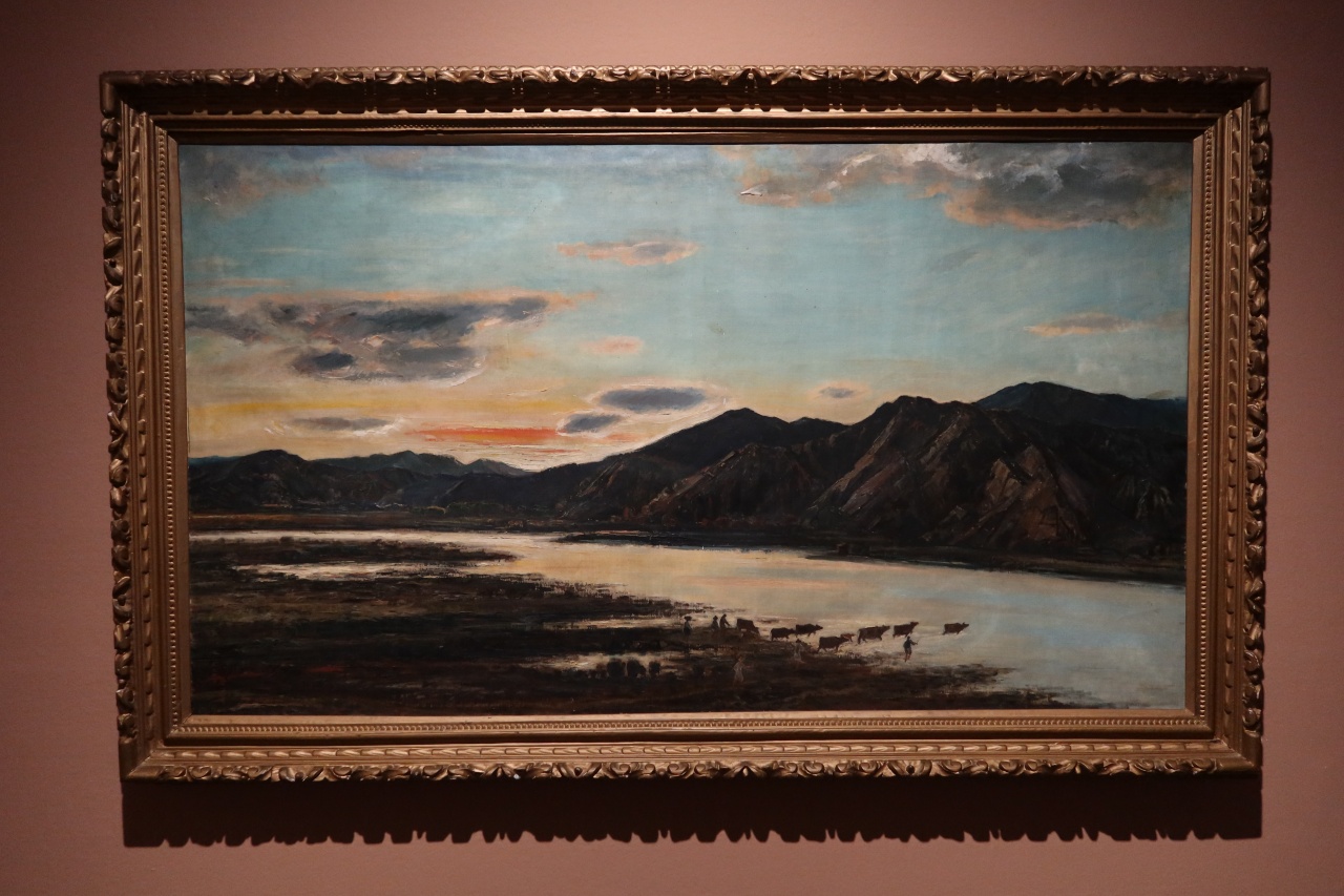 This is an untitled 1954 work by Kim Won. After studying in Japan, he worked in Korea as an art teacher in the cities of Hamheung, Hamgyeongnam-do Province, and Pyeongyang, both of which are in North Korea, and moved to Seoul in 1947. (Charles Audouin) 