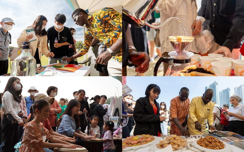 Some scenes from the booth zone of the 5th Seoul Africa Festival, held at Seoul Forest Park in October 2022. (Africa Insight)