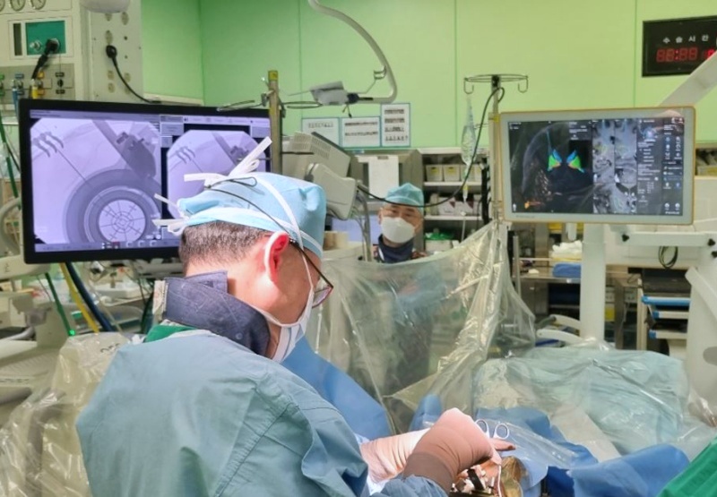 Domestic researchers have confirmed the safety and validity of dopamine treatment based on embryonic stem cells for Parkinson's disease. Shown is a clinical trial of a brain transplant operation using the treatment. (Severance Hospital)  