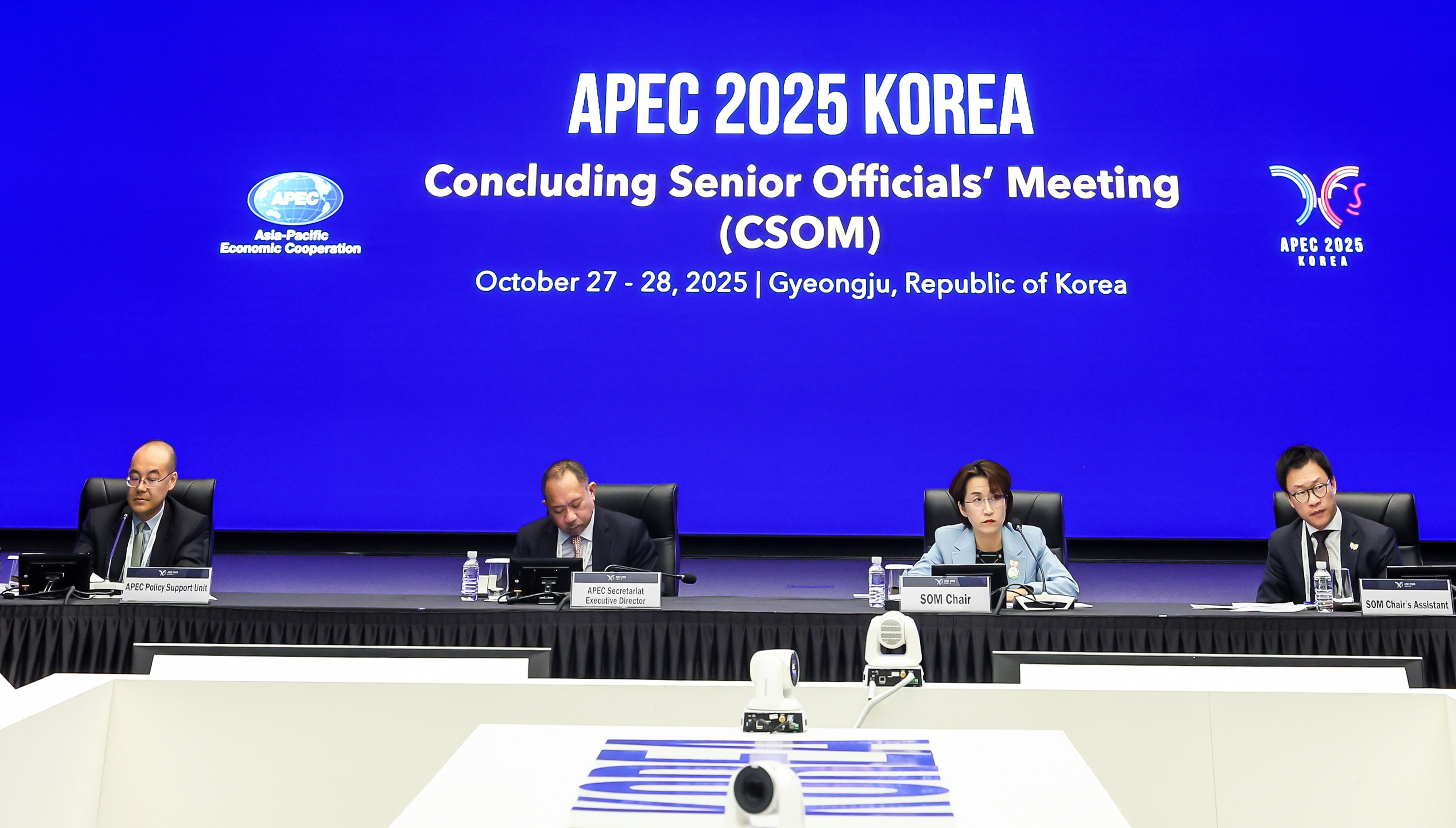 The Concluding Senior Officials' Meeting of the Asia-Pacific Economic Cooperation on Oct. 28 finished at Gyeongju Hwabaek International Convention Center in Gyeongju, Gyeongsangbuk-do Province.