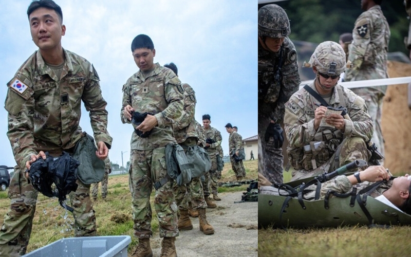 KATUSAs during their training at the U.S military base.