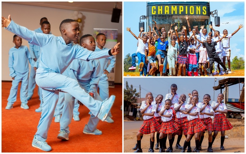 Students of Smash Talent Kids Africa during rehearsals and video shoots. 
