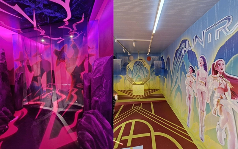 The Saja Boys' 'Your idol' performance photozone inside Saja Boys Zone. 