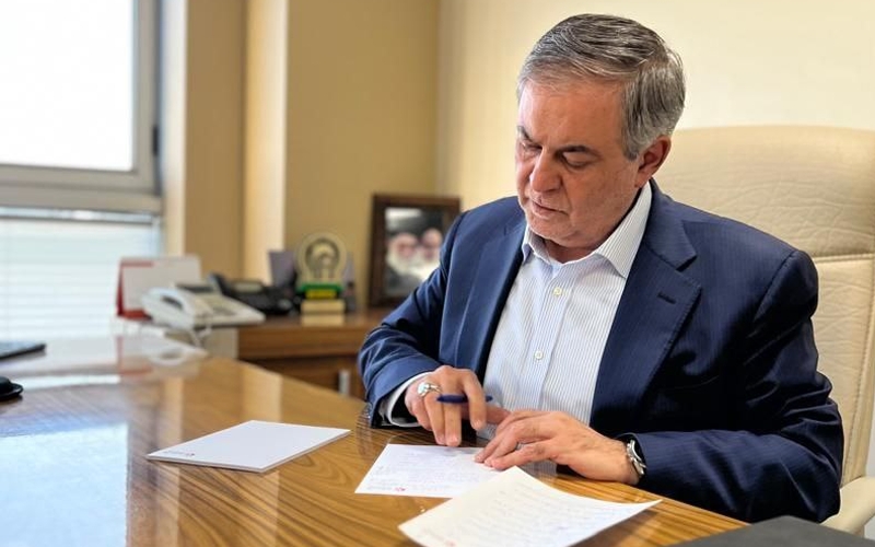 Hossein Tanhaei, head of the Iran-Korea Joint Chamber of Commerce, at his office.