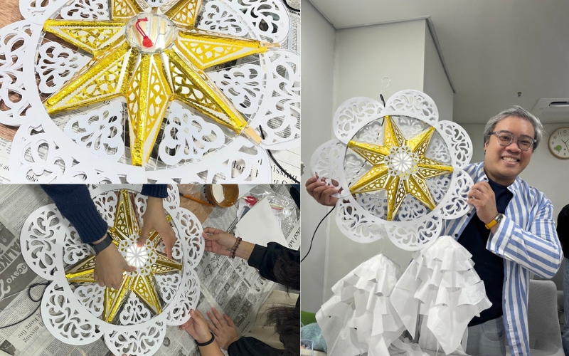 A star-shaped lantern, handmade, as Sherwin holds as part of his K-Culture journey. (Sherwin Nasol)
