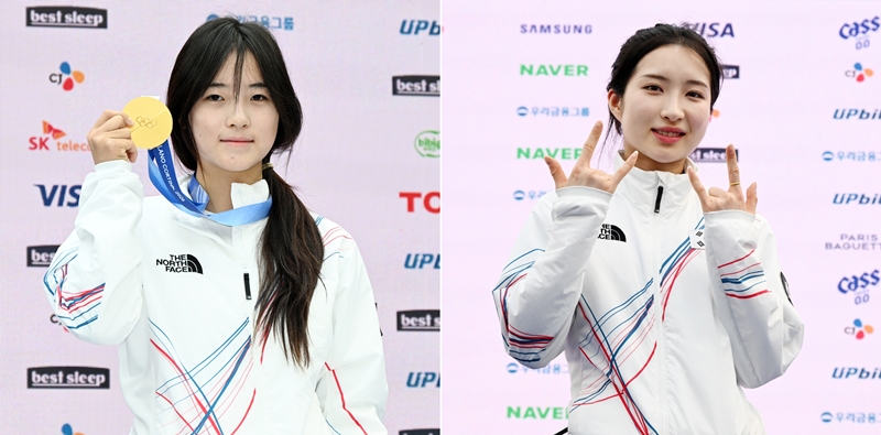 Choi Gaon (left) is the first Korean to win an Olympic gold medal in snowboarding. Kim Gilli (right) was named Most Valuable Player of the national team by Korean media covering the Milan Cortina Winter Olympics. 