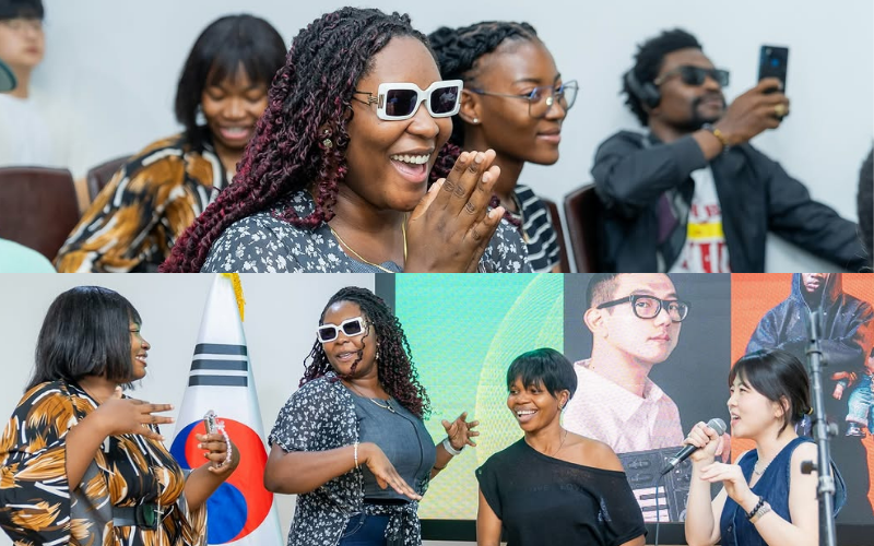 Attendees of the live stage enjoy the performance.