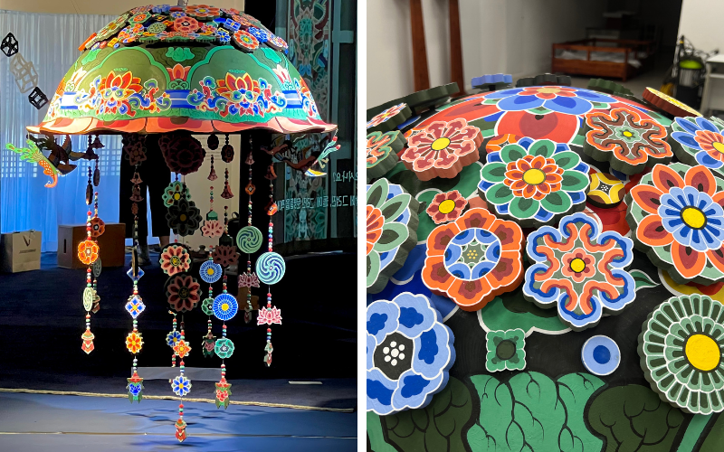 Flower Garden Dancheong that resembles jellyfish by Ahn Yu-Jin. (An yU-jIN)