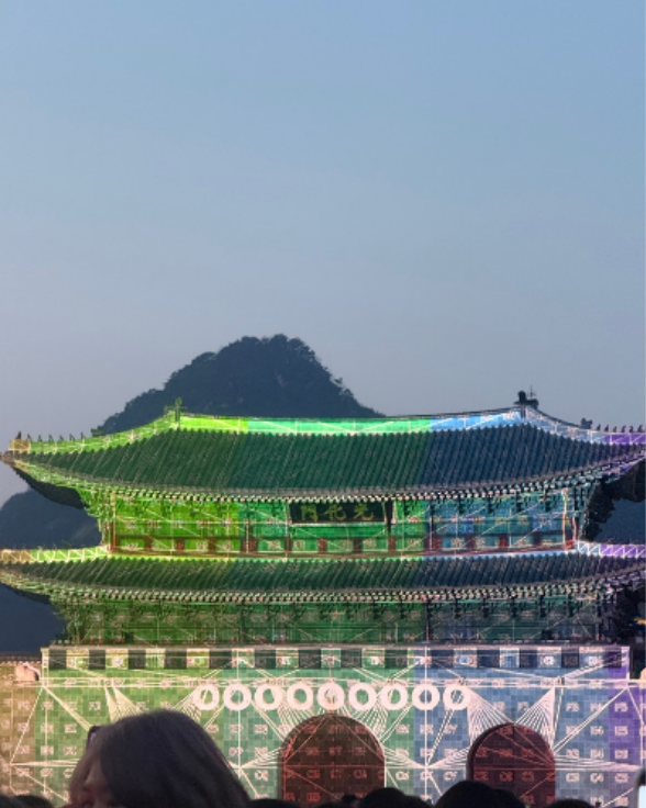 Gwanghwamun Gate illuminated with special effects