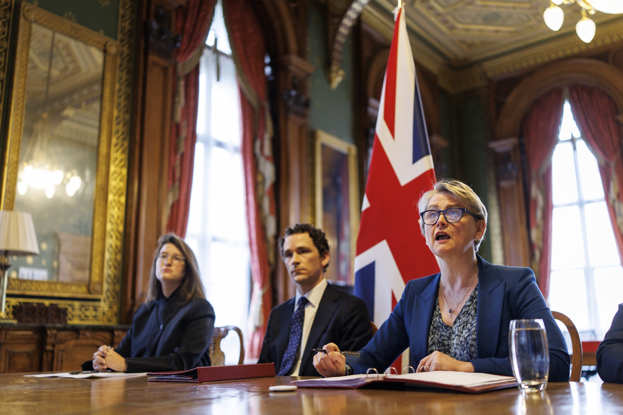 Foreign ministers and representatives from more than 40 countries including Korea on April 2 participate in a U.K.-led videoconference to press for the reopening of the Strait of Hormuz. (Yonhap News)  