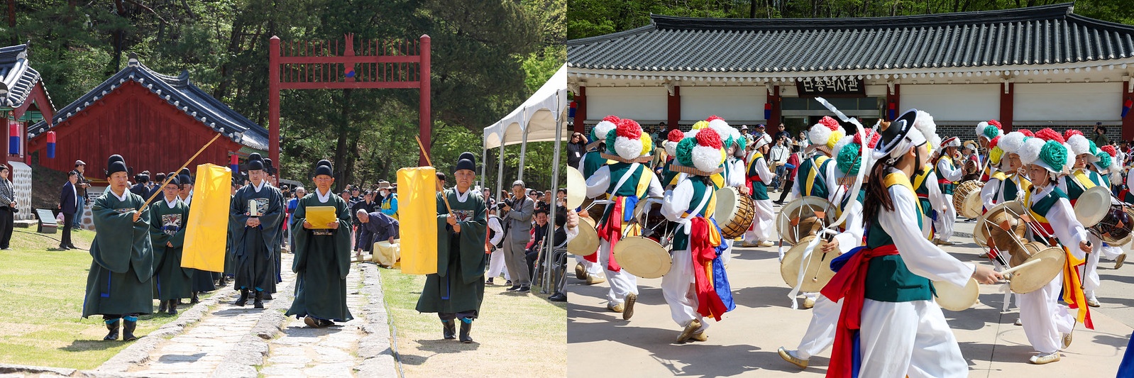 This reenactment of a memorial service for King Danjong is held on April 25 at his tomb Jangneung in Yeongwol-gun County, Gangwon-do Province. Held every April to honor the spirit of Danjong and his loyal subjects, the Danjong Culture Festival since 2007 has included a reenactment of a state funeral for Danjong, something he never received as a deposed monarch.