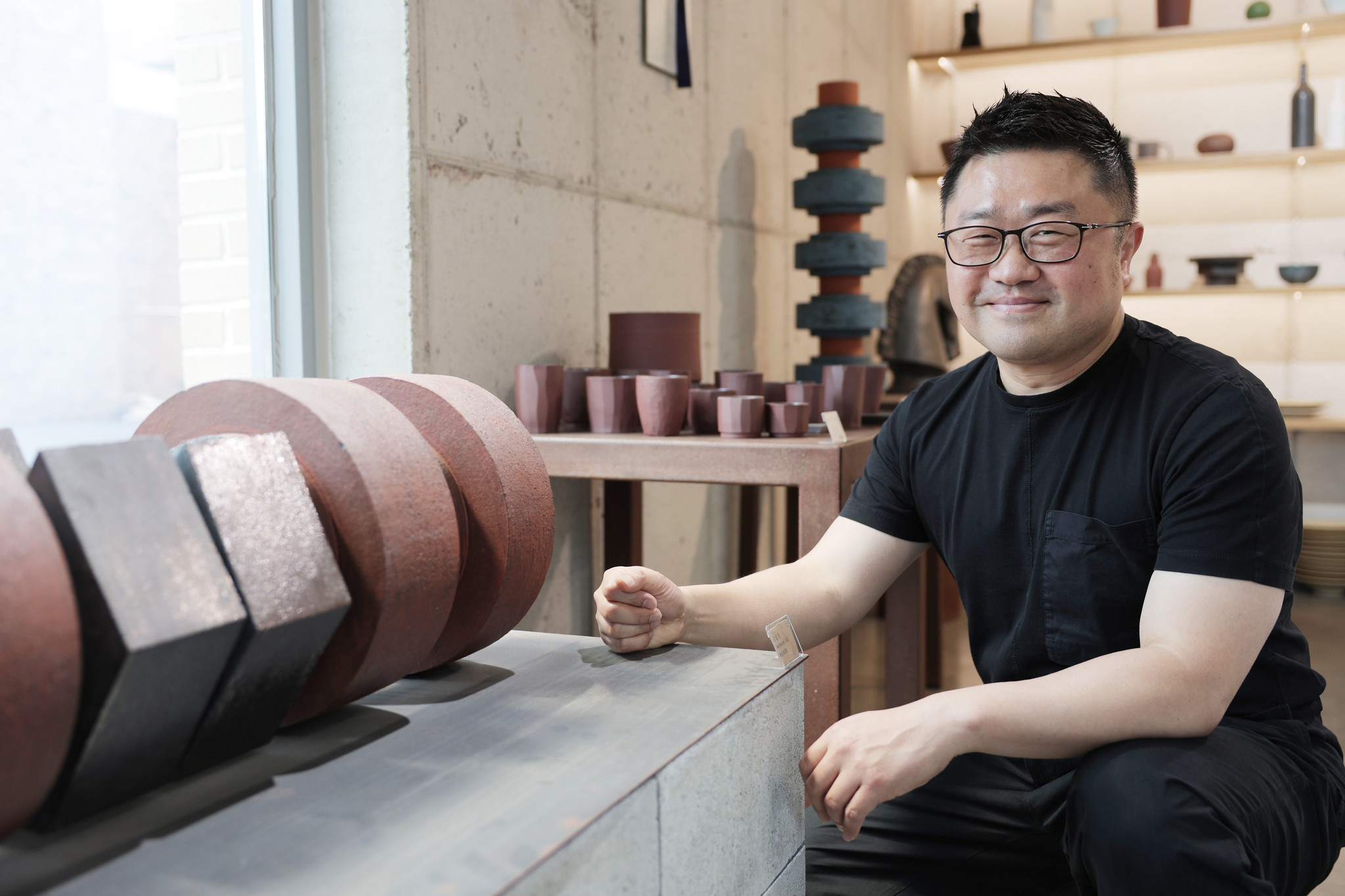 Ceramic artisan Kim Il Wan, director of Gallery Mieum, on July 7 poses for the photo at his gallery in Icheon Ye's Park in Icheon, Gyeonggi-do Province.