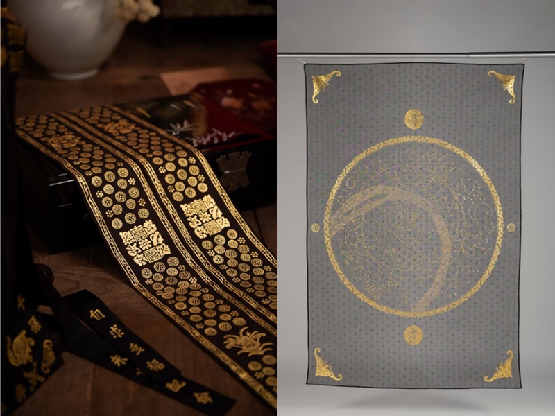 Gold Leaf Imprinting work on Traditional Royal Court Daenggi( Dae Daenggi) for a Princess's Wedding and Ceremonial Occasion[October 2025]. Picture credit- Kim Jinho  Cheonsang Yeolcha Bunya Jido, a Korean Celestial map carved in stone(September 2025). Picture credit- Kim Jinho