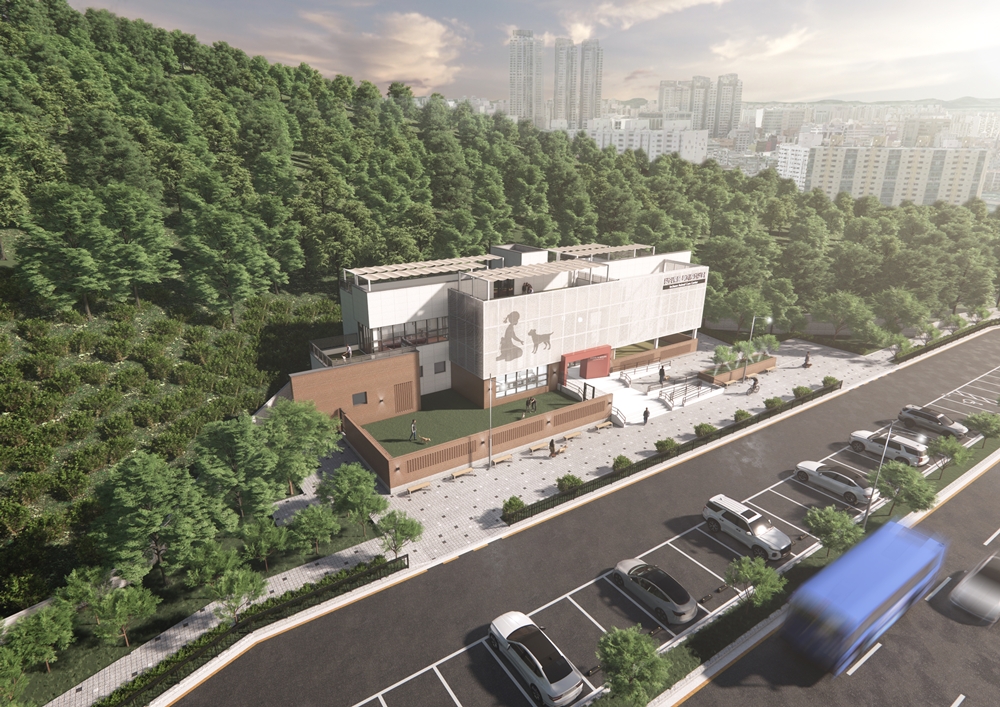 This is a bird's-eye view of Incheon's newly opened companion animal welfare center in the city's Yeonsu-gu District. (Incheon Metropolitan City)  