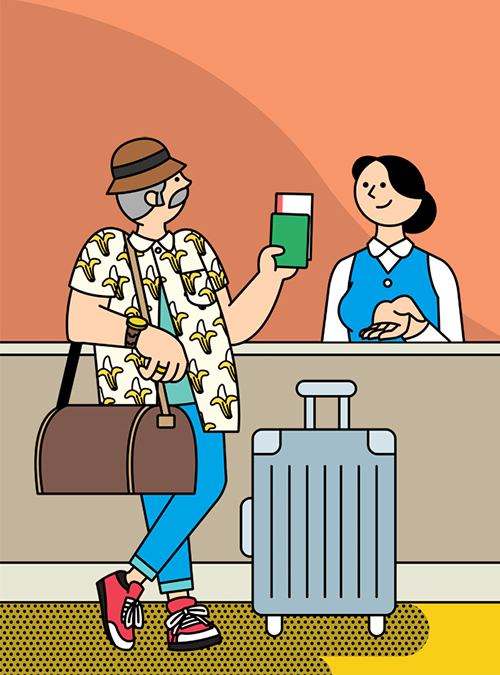 The Ministry of Land, Infrastructure and Transport and Incheon International Airport, in collaboration with Jeju Air, on March 28 started trial operations of the "Easy-Drop" service, which transports a passenger’s luggage directly from their hotel to the airport. (iclickart)