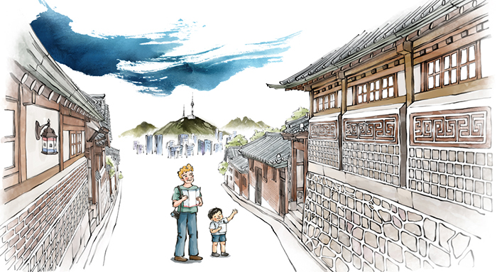 According to a recent study by the Seoul Institute, the most popular spots for foreign tourists in Seoul are Jongno-gu District and Namsan Mountain. (iclickart)